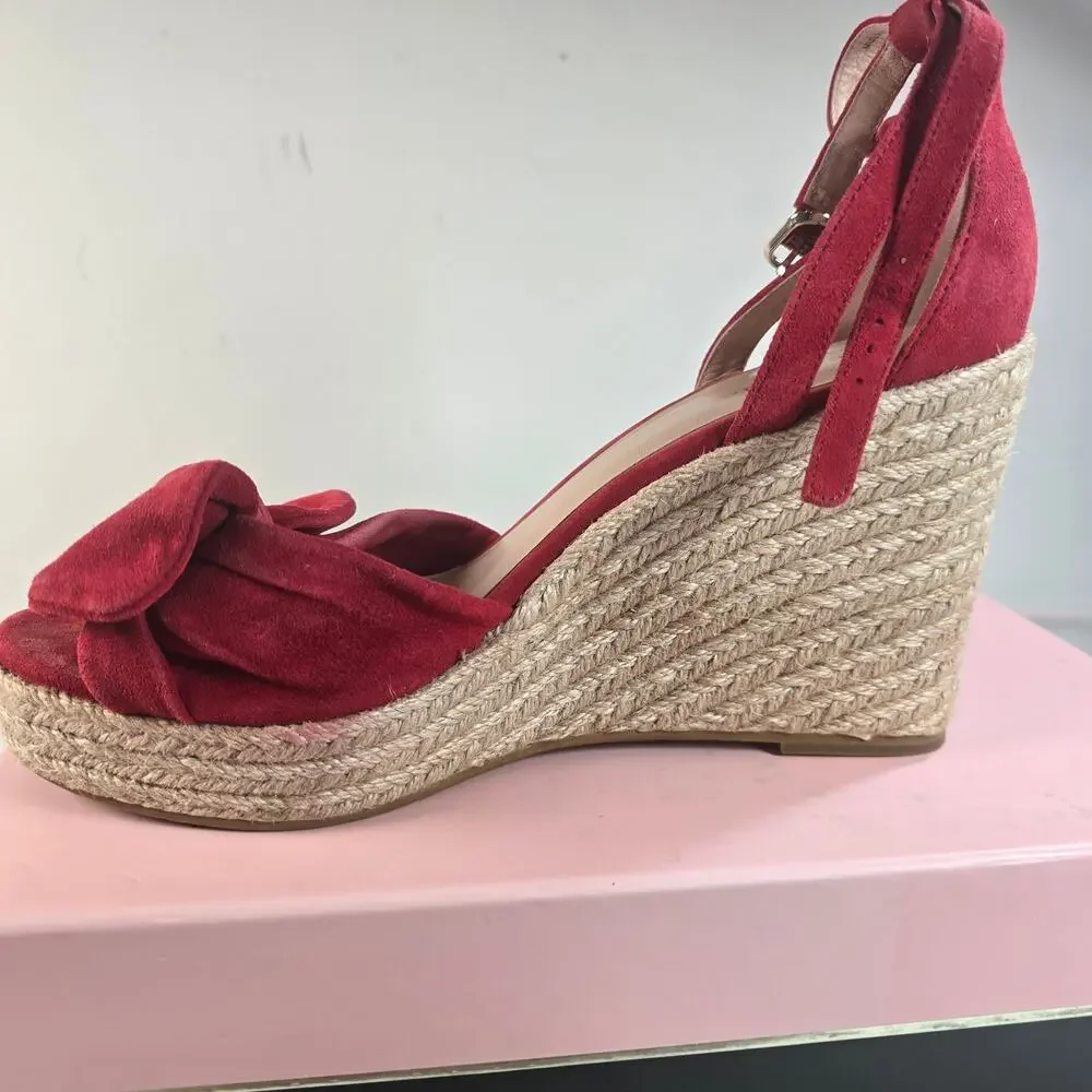 Kate Spade Tianna Espadrille Wedge Suede Sandals. Size 9.5  Ret. $198